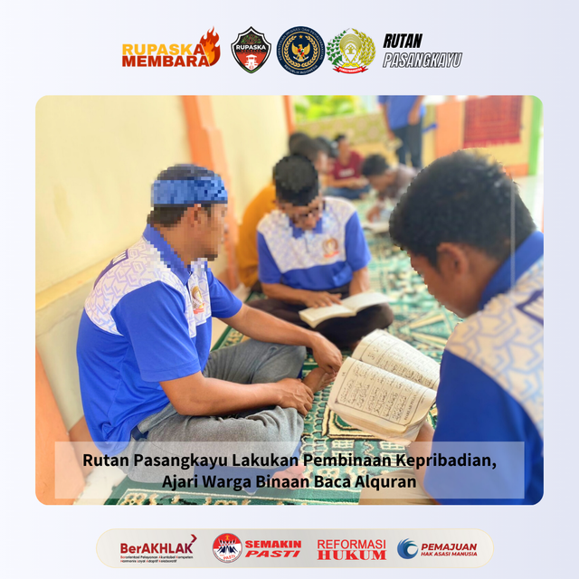 Rutan Pasangkayu Lakukan Pembinaan Kepribadian, Ajari Warga Binaan Baca Alquran