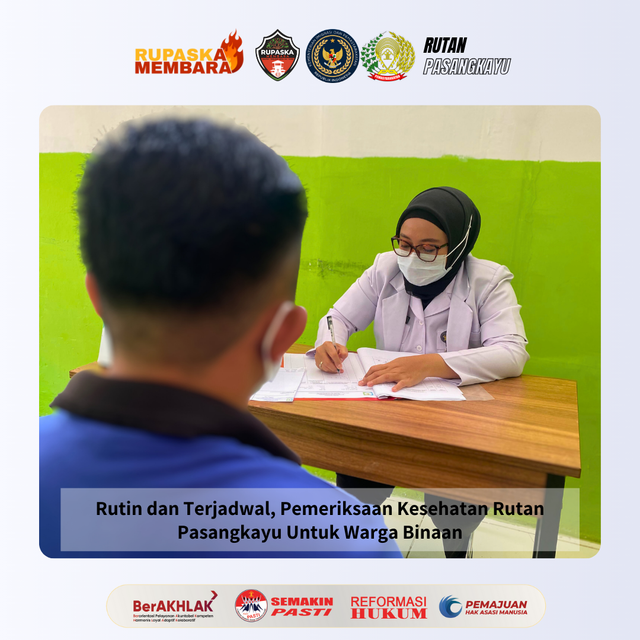 Rutin dan Terjadwal, Pemeriksaan Kesehatan Rutan Pasangkayu Untuk Warga Binaan