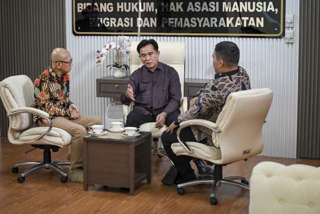 Diptalk bersama Menko Kumham Imipas Yusril Ihza Mahendra. Foto: Jamal Ramadhan/kumparan