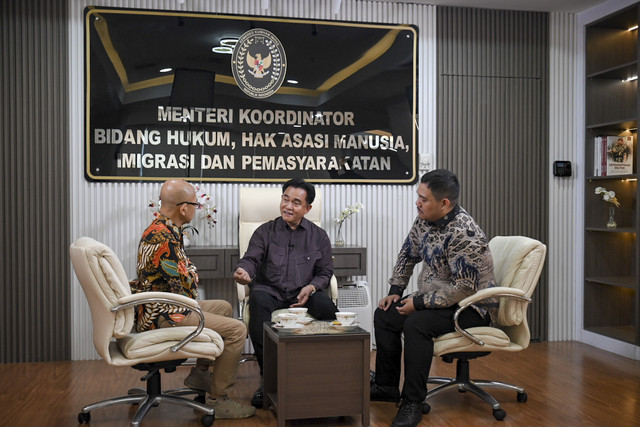 Diptalk bersama Menko Kumham Imipas Yusril Ihza Mahendra. Foto: Jamal Ramadhan/kumparan