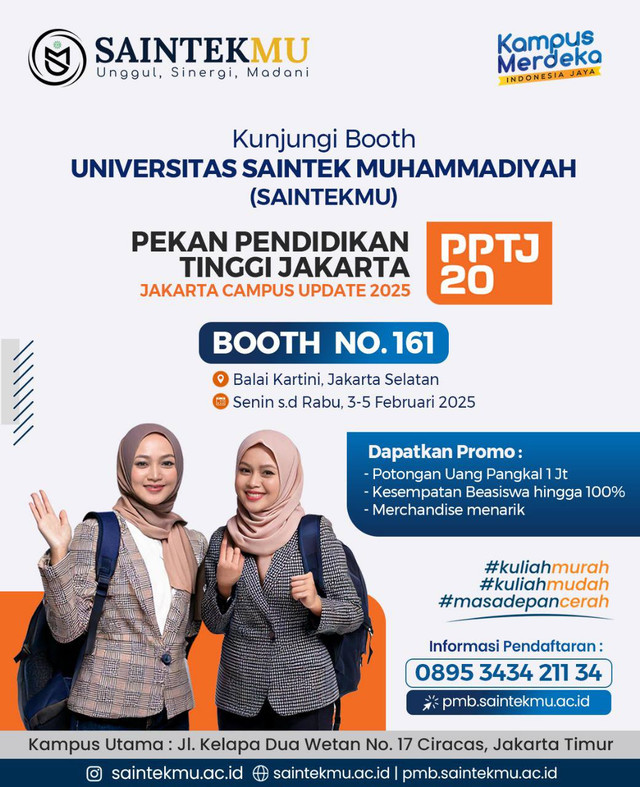 Universitas Saintek Muhammadiyah Hadiri Pekan Pendidikan Tinggi Jakarta 2025