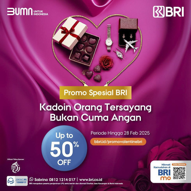 Rayakan kejutan valentine dengan promo dari BRI.  Foto: Dok. BRI