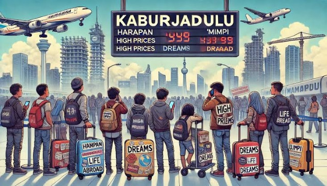 Ilustrasi by AI; #KaburAjaDulu (Muklisul Amal) 