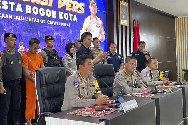 Konpers Polresta Bogor terkait Kecelakaan Maut GT Tol Ciawi. Foto: kumparan