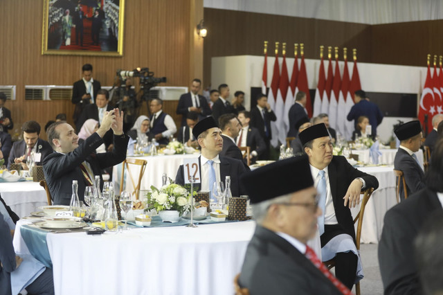 Ketua Dewan Pertimbangan Kadin Indonesia Arsjad Rasjid turut hadir dalam Pertemuan Presiden Indonesia Prabowo Subianto dengan Presiden Turki Recep Tayyip Erdogan di Istana Bogor, Jawa Barat, pada Rabu (12/2). Foto: Istimewa