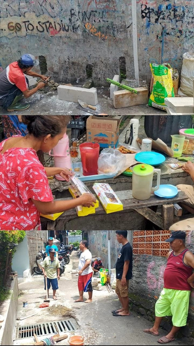 berikut adalah salah satu foto warga rt05/rw10 yang sangat antusias dalam melakukan kerja bakti