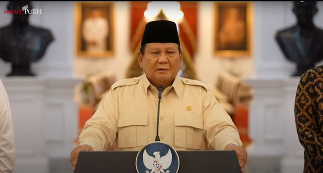 Presiden Prabowo Subianto. Foto: YouTube Sekretariat Presiden.