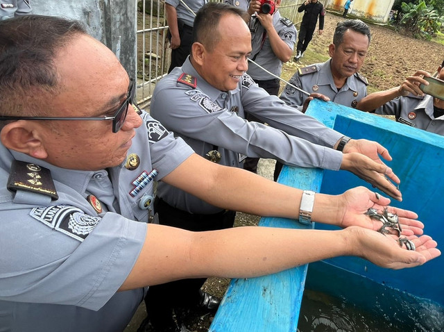 Tabur Bibit Ikan Nila, Lapas Takalar Komitmen Dukung Program Ketahanan Pangan