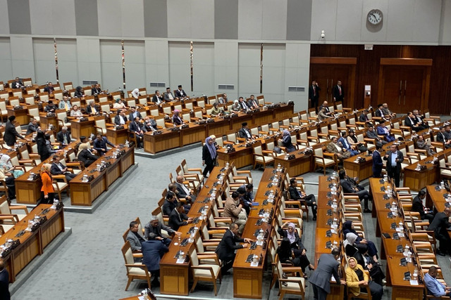 Suasana rapat paripurna DPR di Kompleks Parlemen Senayan, Jakarta, pada Selasa (18/2/2025). Foto: Luthfi Humam/kumparan