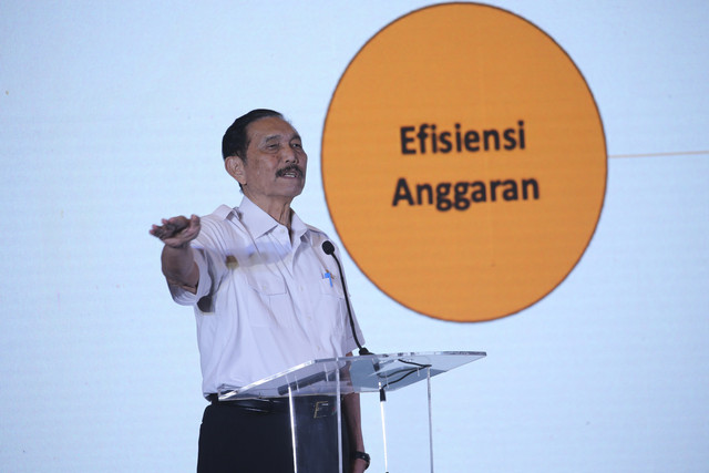 Ketua Dewan Ekonomi Nasional (DEN) Luhut Binsar Pandjaitan memberikan sambutan pada acara kumparan The Economic Insights 2025 di The Westin, Jakarta, Rabu (19/2/2025). Foto: Aditia Noviansyah/kumparan