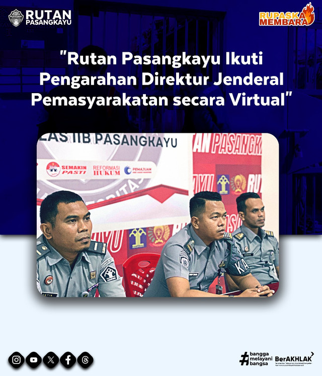 Rutan Pasangkayu Ikuti Pengarahan DirJen Pemasyarakatan secara Virtual