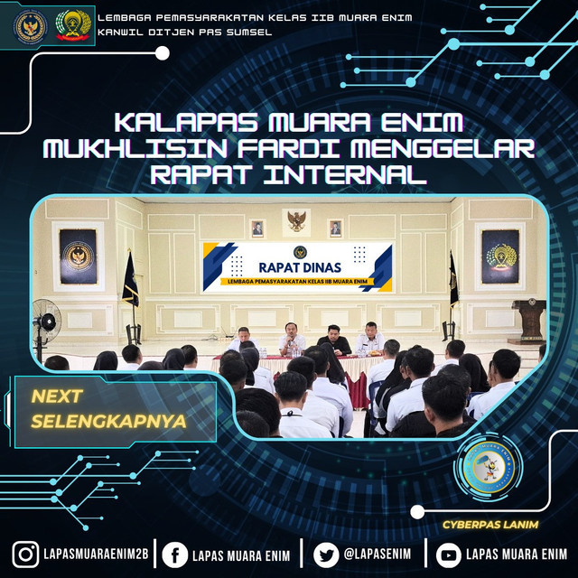 Kalapas Muara Enim Mukhlisin Fardi Menggelar Rapat internal