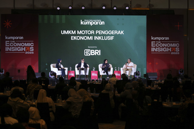 Suasana diskusi panel pada acara kumparan The Economic Insights 2025 di The Westin, Jakarta, Rabu (19/2/2025). Foto: Aditia Noviansyah/kumparan