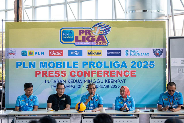 Press conference Proliga 2025 di Palembang di Gedung Bank Sumsel Babel, Jakabaring Palembang. Foto : Dok Proliga