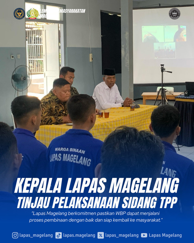 Kalapas Magelang, Agung Supriyanto, Tinjau Pelaksanaan Sidang TPP 