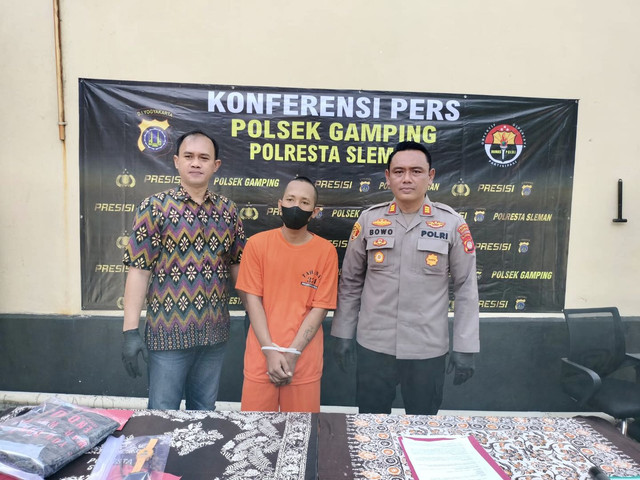 Pelaku penggelapan sepeda motor. Foto: Dok. Polsek Gamping/Pandangan Jogja