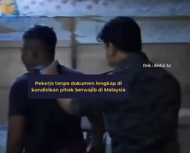 Petugas imigrasi dan polisi Malysia menggerebek tempat tinggal para pekerja migran tak berdokumen di Selangor. Foto: Dok. Instagram @sambasinformasi