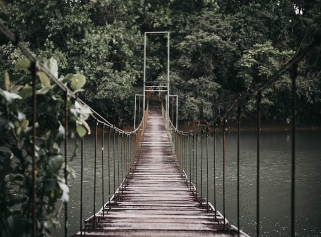 Jembatan Swiss Ciamis. Foto hanyalah ilustrasi bukan tempat sebenarnya. Sumber: Unsplash/Dex Ochoa