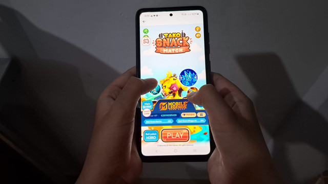 Ilustrasi permainan Tako Snack Match Mobile Legends: Bang-bang di aplikasi Bima+ milik provider Tri.