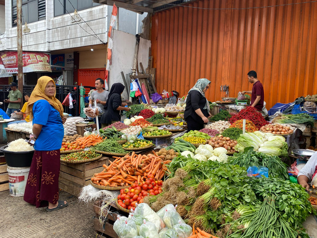 Pedagang di Pasar Pasir Gintung, Bandar Lampung. | Foto: Sinta Yuliana/Lampung Geh