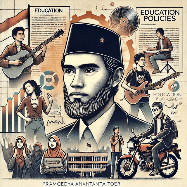 Pramoedya dan Bayangan Masa Kini. Sumber: Ilustrasi generatif DALL·E, OpenAI.