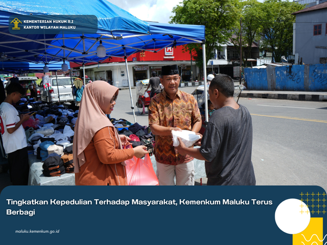 Tingkatkan Kepedulian Terhadap Masyarakat, Kemenkum Maluku Terus Berbagi