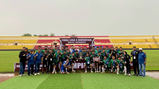 PSHW UMY resmi juara Liga 4 PSSI DIY setelah kalahkan Bina Taruna Pro Duta 1-0 di Stadion Sultan Agung Bantul, Minggu (23/2). Foto: Dok. PSHW UMY