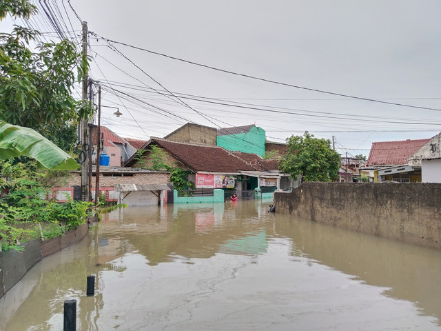 Banjir yang terjadi di Tanjung Senang, Bandar Lampung | Foto : Eka Febriani / Lampung Geh