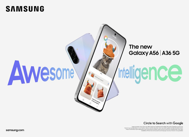 Samsung Galaxy A56 5G dan Galaxy A36 5G, memiliki kemampuan AI yang telah ditingkatkan. Foto: Samsung