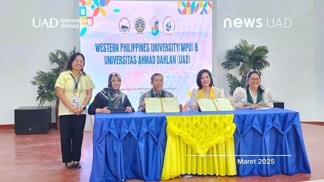 Penandatanganan MoU antara Universitas Ahmad Dahlan (UAD) dan Western Philippines University (WPU) (Dok. FKIP UAD)