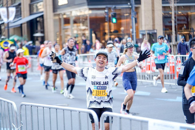 Rizky Mula saat mengikuti Tokyo Marathon. Foto: Dok, Istimewa