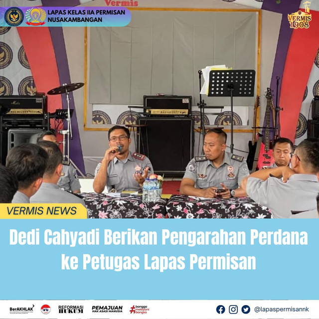 Dedi Cahyadi Berikan Pengarahan Perdana ke Petugas Lapas Permisan