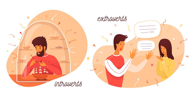 Ilustrasi seorang introvert dan extrovert (Photo by Freepik www.freepik.com)