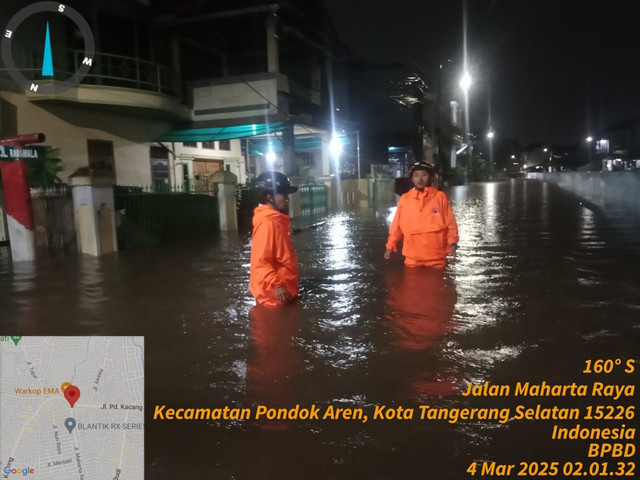 Banjir di Tangerang pada Seloasa (4/3) pagi Foto: Dok. BNPB