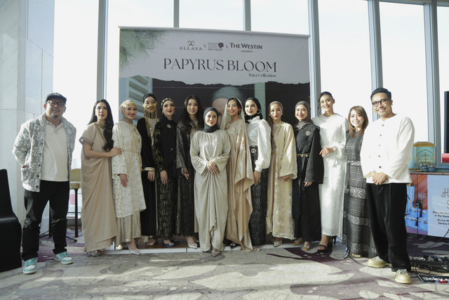 Ellaya Indonesia merilis koleksi Hari Raya berjudul "Papyrus Bloom" bersama The Westin Jakarta dan Puteri Indonesia. Foto: Dok. The Westin Jakarta