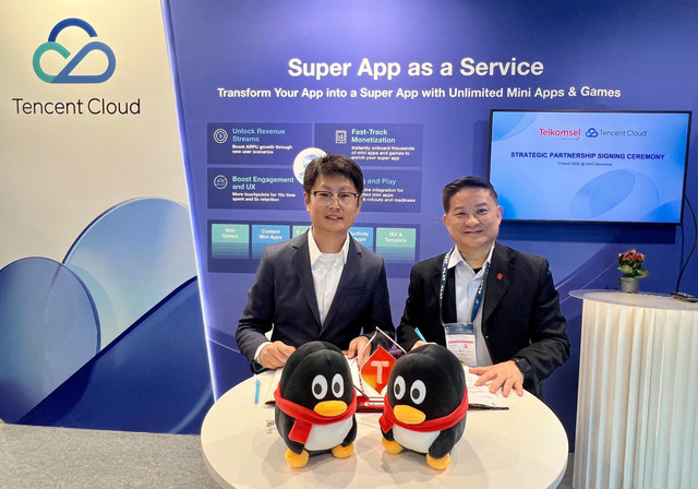 Kolaborasi Telkomsel dan Tencent Cloud di MWC 2025. Foto: Telkomsel