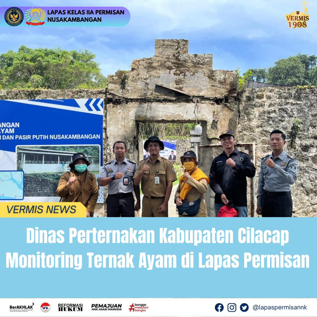 Dinas Perternakan Kabupaten Cilacap Monitoring Ternak Ayam di Lapas Permisan