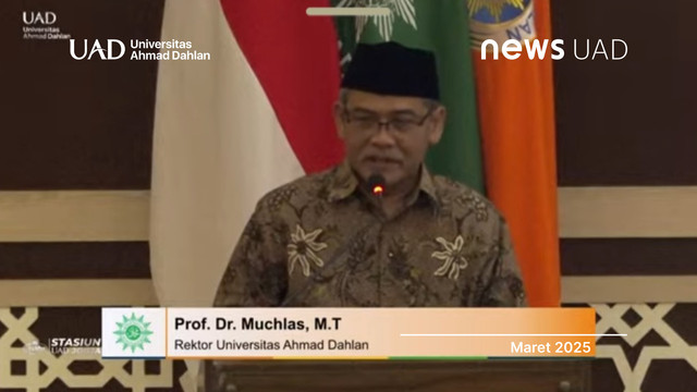 Sambutan Rektor Universitas Ahmad Dahlan (UAD), Prof. Dr. Muchlas, M.T., pada Pengajian Ramadan PWM DIY (Dok. Dinda)