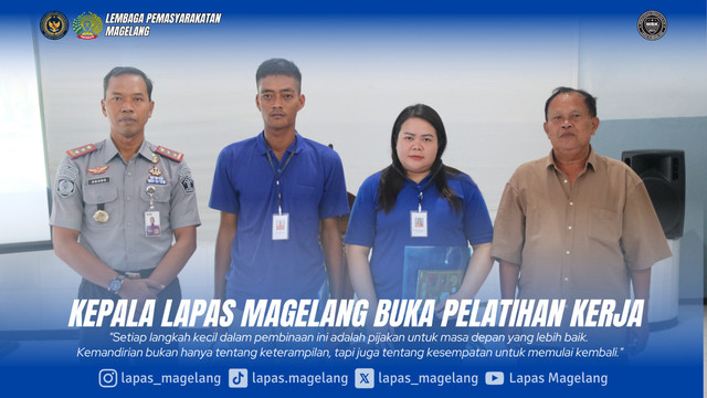 Pembukaan Pelatihan Kerja, Kalapas Resmi Canangkan Program dengan Pemukulan Gong