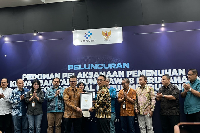 Peluncuran pedoman pelaksana pemenuhan kewajiban perusahaan platform digital untuk mendukung jurnalisme berkualitas, di Kantor Kemkodigi, Jakarta Pusat, Senin (10/3/2025). Foto: Alya Zahra/kumparan 