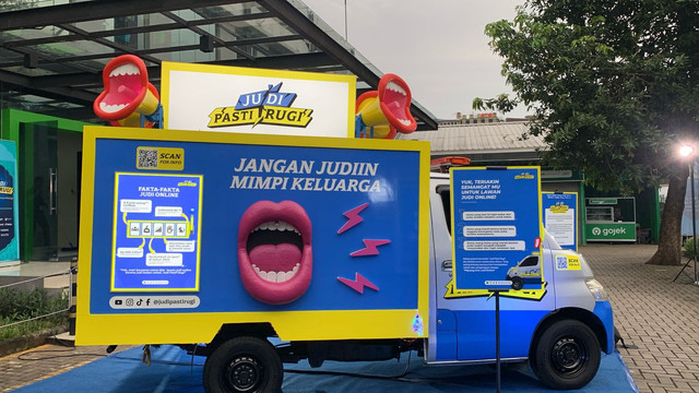 Mobil anti judi online oleh GoTo dipamerkan di Kantor Gojek Kemang Timur, Jakarta, Senin (10/3/2025). Foto: Luthfi Humam/kumparan