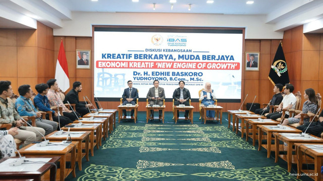 Diskusi Aktual Kebangsaan bertajuk Ekonomi Kreatif: Inspirasi Anak Muda Produktif digelar di Ruang Delegasi MPR RI, Gedung MPR/DPR RI, Jakarta. Dok Humas UMS