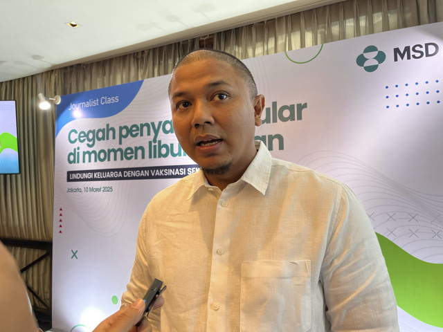 Dokter Spesialis Anak, dr. Kurniawan Satria Denta, M.Sc, SpA, dalam acara diskusi media "Cegah Penyakit Menular di Momen Libur Lebaran" yang diselenggarakan oleh MSD Indonesia di Jakarta Pusat, Senin (10/3/2025). Foto: Eka Nurjanah/kumparan