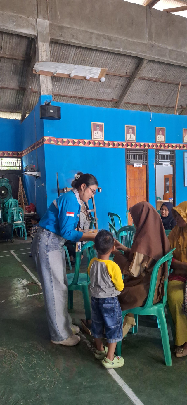 Mahasiswa Kuliah Kerja Nyata (KKN) Universitas Lampung (Unila) mengadakan penyuluhan bertajuk Pentingnya Makan Ikan untuk Mencegah Stunting pada Ibu Hamil di Desa Bangunrejo. (Doc. ISTIMEWA)