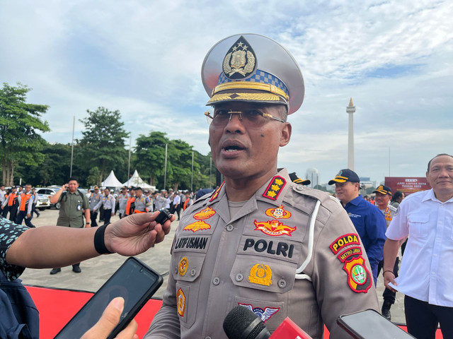 Dirlantas Polda Metro Jaya, Kombes Latif Usman di Lapangan Monas, Jakarta Pusat, Rabu (13/3). Foto: Alya Zahra/kumparan 