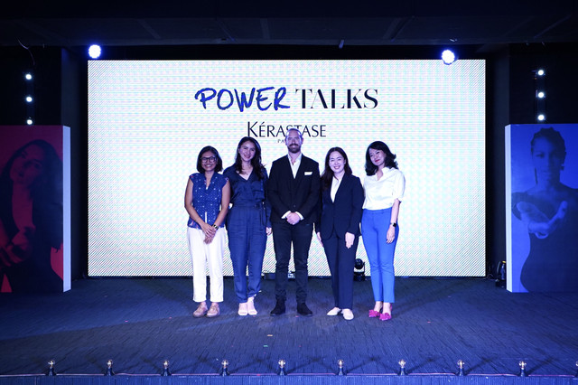 Ki-Ka: Galuh Rohmah, Founder & Director of Yayasan Mestara Perempuan Berdaya, Melanie Masriel, Chief of Corporate Affairs Engagement & Sustainability L'Oréal Indonesia, Freddie Banks, General Manager Professio. Foto: Kerastase Indonesia