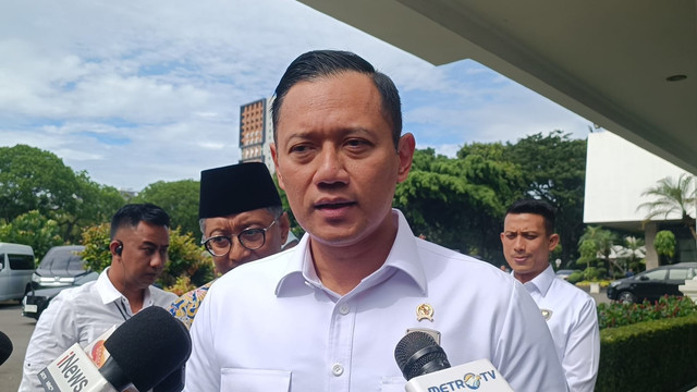 Menko Infrastruktur dan Pembangunan Kewilayahan Agus Harimurti Yudhoyono di Istana Negara, Jakarta Pusat, Rabu (12/3/2025). Foto: Zamachsyari/kumparan