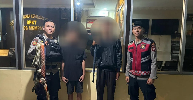 Polisi mengamankan remaja yang tawuran di Sambas. Foto: Dok. Polres Mempawah