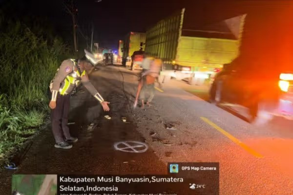 Lokasi kejadian kecelakaan. Foto : Polres Muba