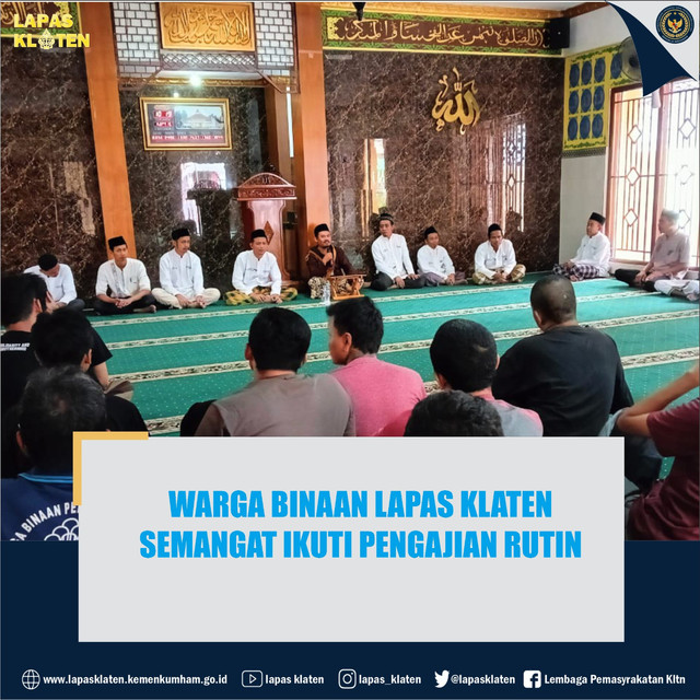 Warga Binaan Lapas Klaten semangat ikuti pengajian rutin